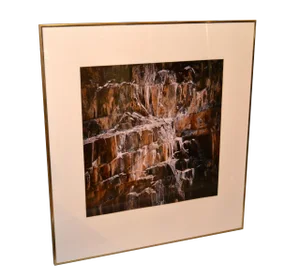 Brass Framed Image From a Rock of Sierra Nevada Mountains Yosemite National Park