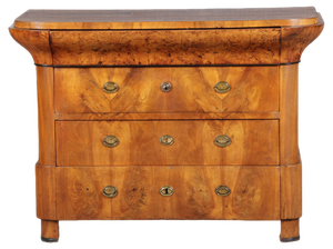 Ancient Biedermeier Walnut Chest of Drawers, 1850s