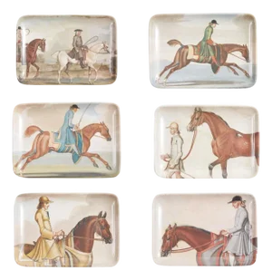 Equine Horse Trays, Set of 6