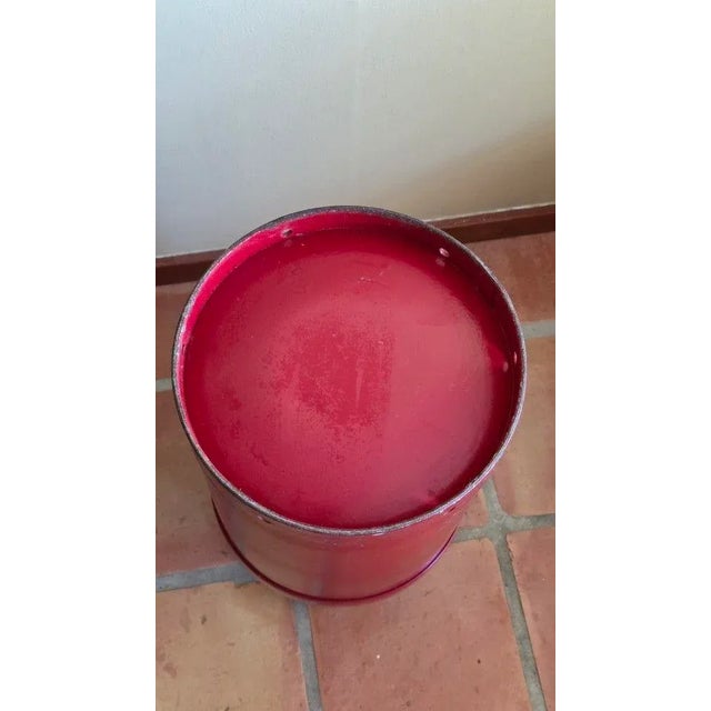 Metal Vintage Penn-Michigan 10-Gal Steel Milk Can Red With Lid & Handles For Sale - Image 7 of 7