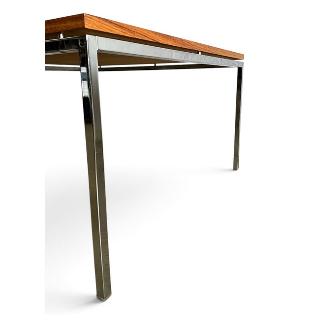 Mid-Century Modern Coffee Table with Floating Top in Walnut and Chrome-Plated Square Steel Frame, 1960s For Sale - Image 11 of 16
