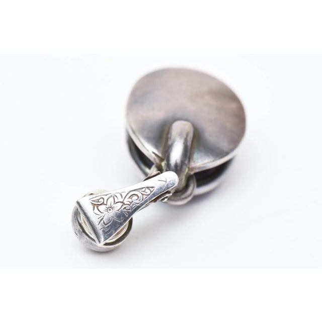 Silver Vintage Amethyst and Sterling Silver Drop Dangle Clip on Earrings Pair Of For Sale - Image 8 of 8