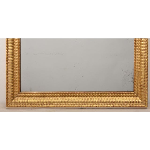 Antique Louis Philippe Rectangular Mirror with Gilded Frame For Sale - Image 5 of 11