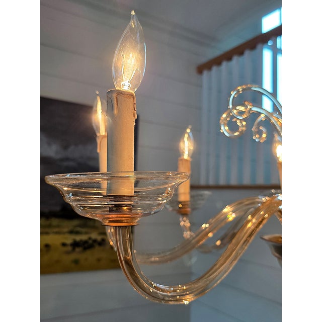 Murano 8 Light Murano Chandelier For Sale - Image 4 of 7