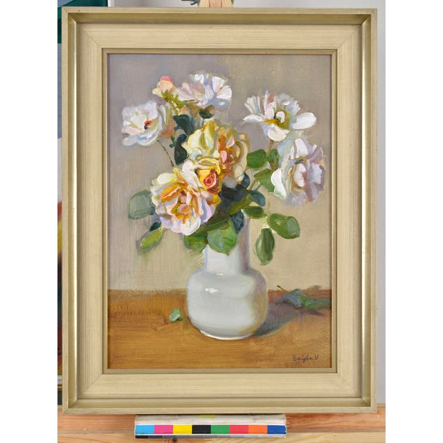 Valery Bayda, Roses, 2025, Oil on Cardboard, in Very Good conditions. Designed from 2000 This piece has an attribution...