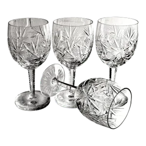 Spode Catherine Water Goblets Glasses Wine Glass Crystal Set of 4