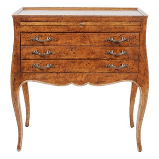 Late 20th Century French Provincial Three-Drawer Side Chest With Pull-Out Slide & Tray Top For Sale