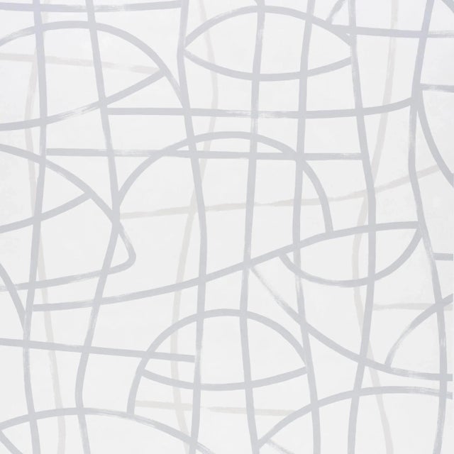 Schumacher Sample - Schumacher Abstratto Wallpaper in Stone For Sale - Image 4 of 4