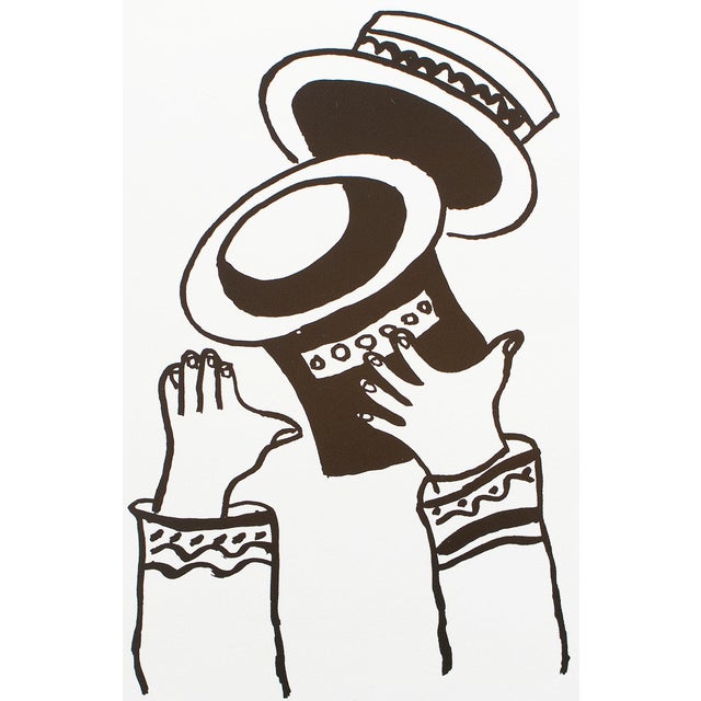 An excellent black and white print of the detail of "The Circus Hats" by Fernand Leger. Published by New French Editions...