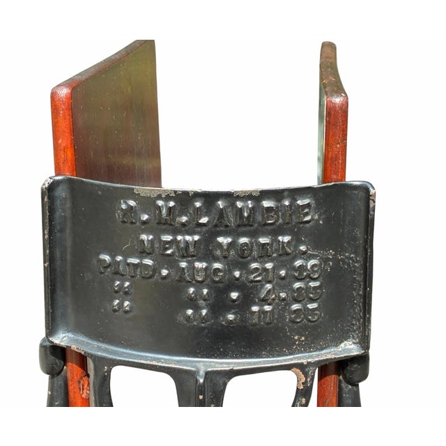 Late 19th Century Antique Victorian Cast Iron & Cherry Dictionary Stand Rm Lambie New York For Sale - Image 5 of 11