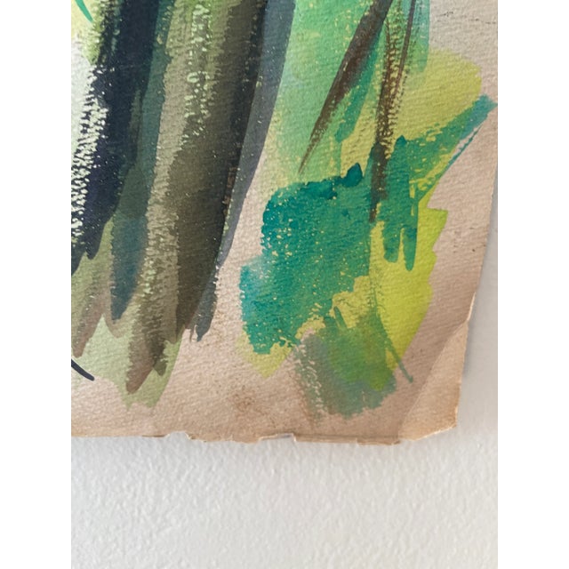Paint Vintage MCM Abstract Watercolor on Heavy Paper For Sale - Image 7 of 10