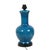 Beautiful large Italian lamp made of blue or turquoise glazed ceramic with a crackle effect, circa 1970s, marked Italy at...