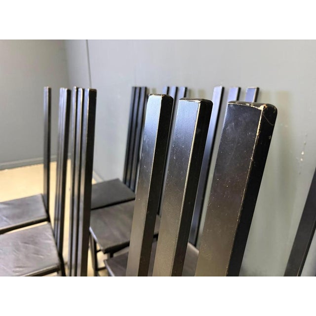Black Vintage Postmodern Dining Chairs, 1980s, Set of 8 For Sale - Image 8 of 10