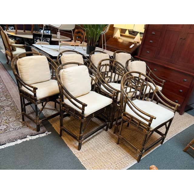 Brighton Pavilion Bamboo Dining Chairs, Vintage Set of Eight For Sale - Image 11 of 17