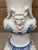 Monumental Blue & White Majolica Grecian Urn With Jupiter Ammon Motifs For Sale - Image 17 of 17