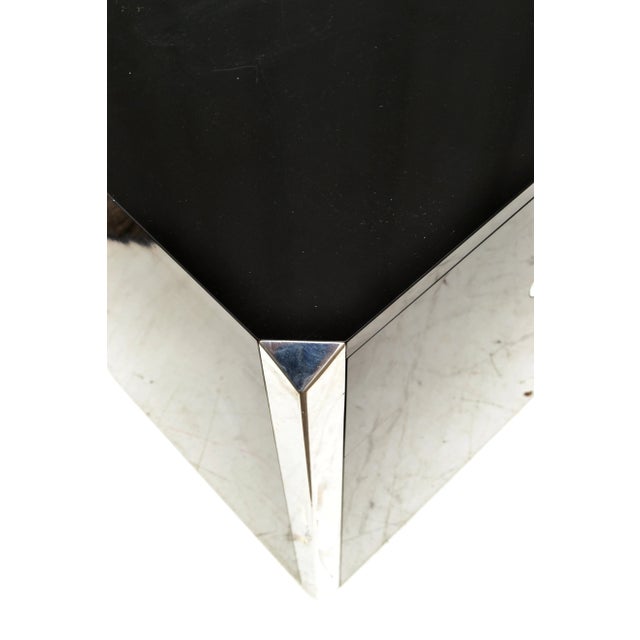 Willy Rizzo Black Laminated Wood & Chrome Sideboard, Dresser, Cabinet Italy Pair For Sale - Image 9 of 13