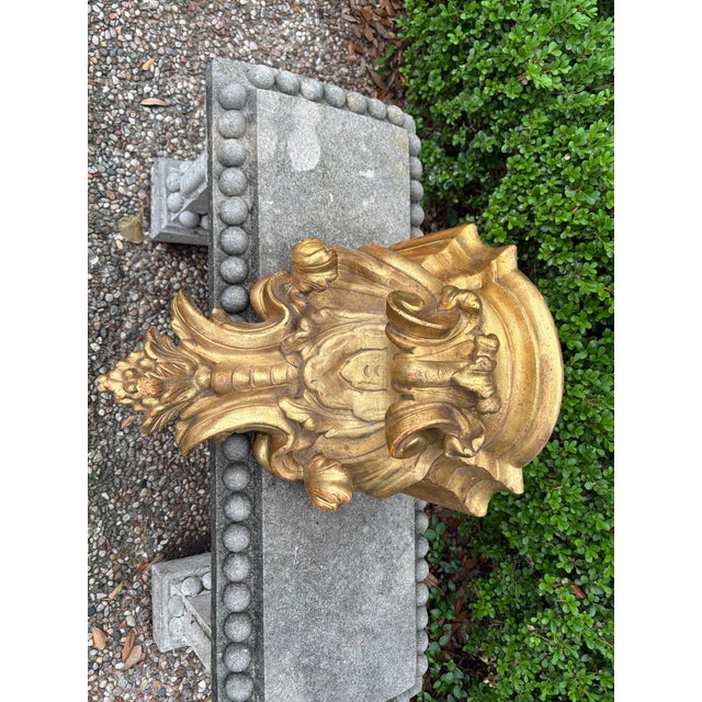 Wood 19th Century Italian Baroque Style Giltwood Wall Bracket For Sale - Image 7 of 14