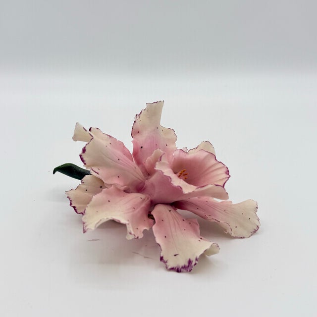 A beautifully rendered porcelain lily sculpture capturing the soft movement and natural drama of a fully opened bloom. Six...