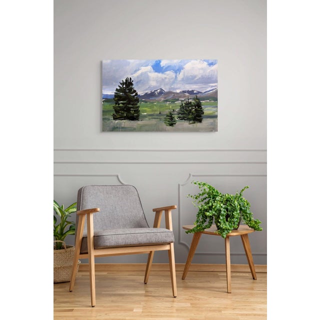 Mt. Evans and Bierstadt, Colorado by David Shingler | Oil on wood panel Landscape with mountains and trees For Sale - Image 4 of 5