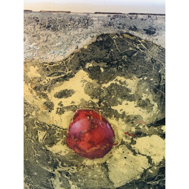 Yellow 1970s Henri BavieraIlluminated Abstract Modernist Painting by Henri Baviera For Sale - Image 8 of 10