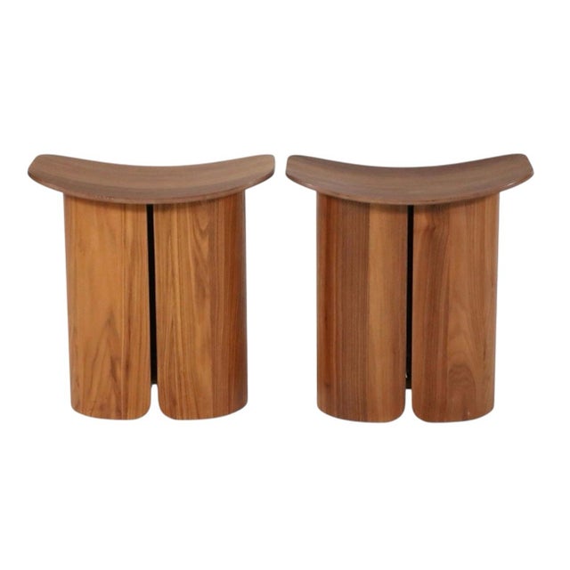 Brown Pair of Ligne Roset San Stools, Studio Klass – Walnut Bentwood For Sale - Image 8 of 12