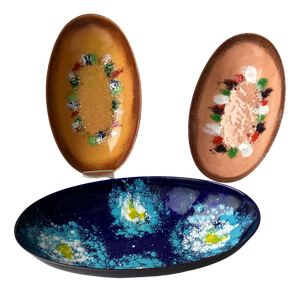 Vintage German Enamel Bowls, 1960s, Set of 3