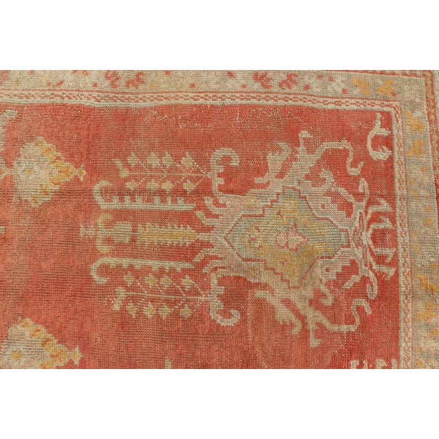 Textile Antique Turkish Oushak Rug With Soft Apricot Field and Faded Cream 11'5 X 15'0 For Sale - Image 7 of 12