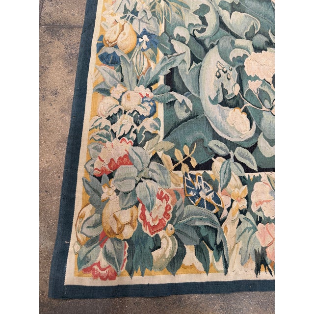 Textile Vintage European Coat of Arms Botanical Tapestry For Sale - Image 7 of 8