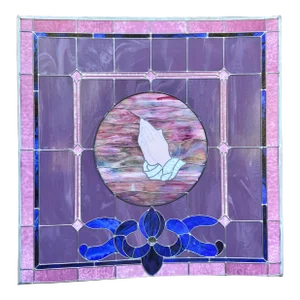 Early 20th Century Church Architectural Ornament Stain Glass Altar Window