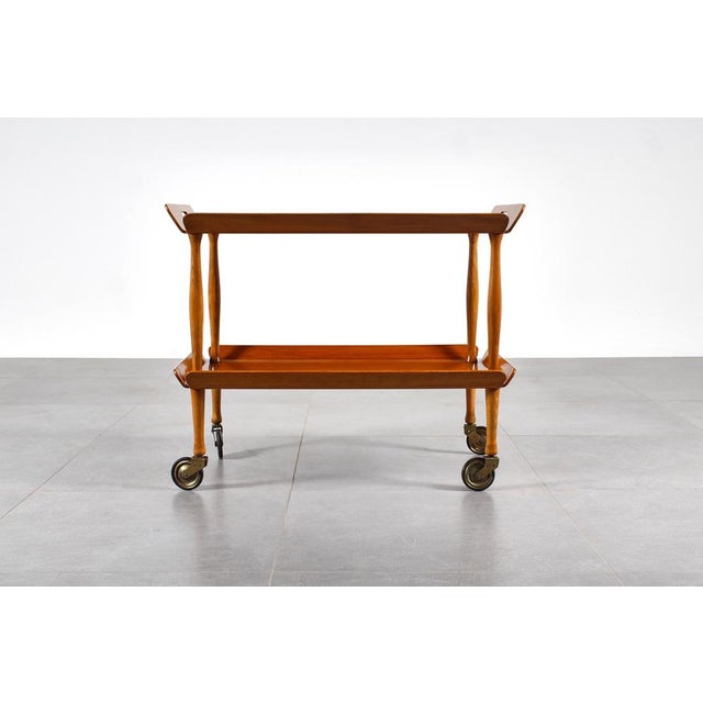 Vintage Italian Serving Cart in Bent Plywood, 1950s For Sale - Image 4 of 18