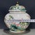 Late 20th Century Chinese Famille Rose Porcelain Lotus Covered Jar With Gilt Finial For Sale - Image 5 of 9