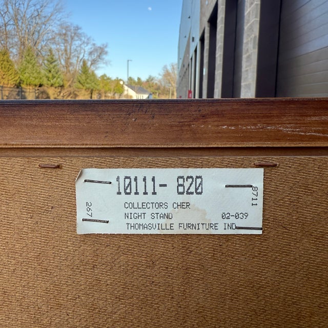 Vintage Thomasville Chippendale Collector's Cherry Nightstand Cabinet With Drawer For Sale - Image 16 of 17