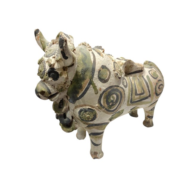 Vintage Torito De Pucará Peruvian Bull Sculpture Ceramic Folk Art Andes Decor For Sale - Image 15 of 18