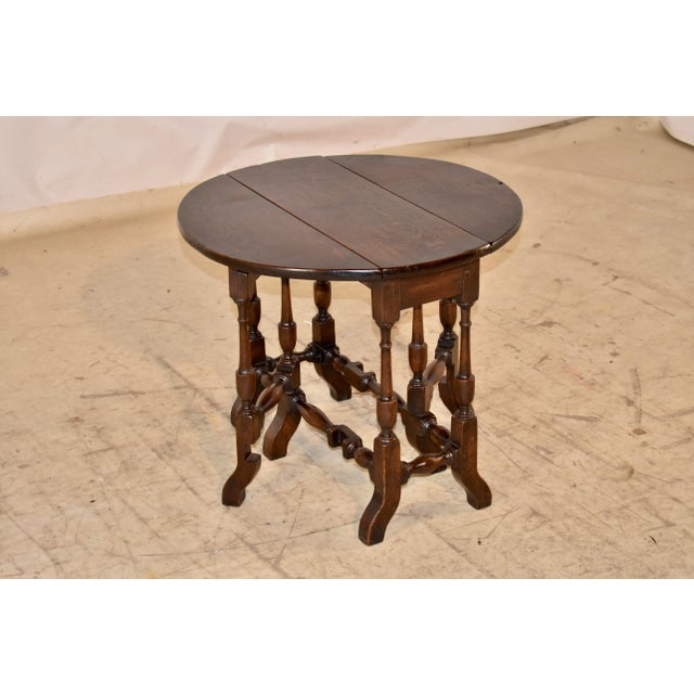 19th Century English Oak Gate Leg Table For Sale - Image 4 of 8
