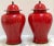 Mid 20th Century Chinese Modernist Red Cloisonné Ginger Jars and Stands, Circa 1960s - a Pair For Sale - Image 4 of 12