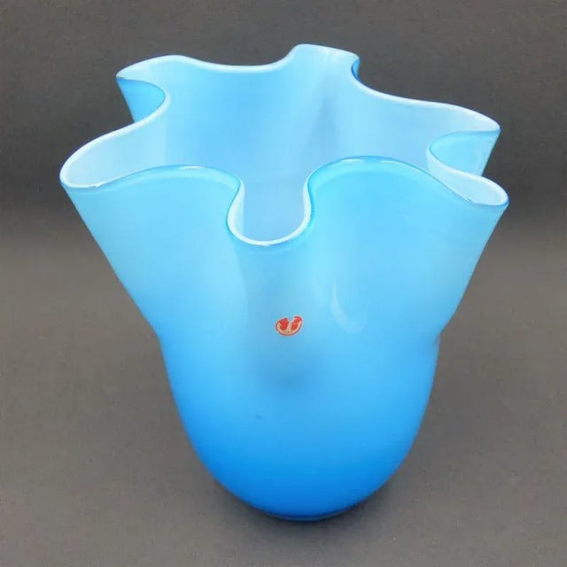 Blue Glass Vase by Anchor Iversen. Denmark, 1960s For Sale - Image 8 of 8