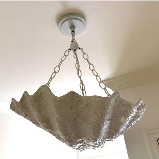 White Serge Roche Style Plaster Shell Chandelier For Sale - Image 8 of 10