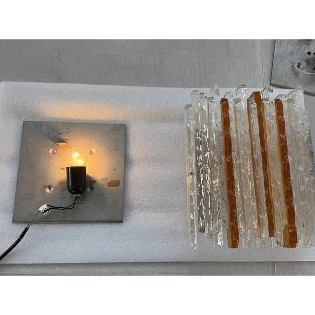 Clear Amber Glass Wall Light by Albano Poli for Poliarte, Italy, 1970s For Sale - Image 12 of 13