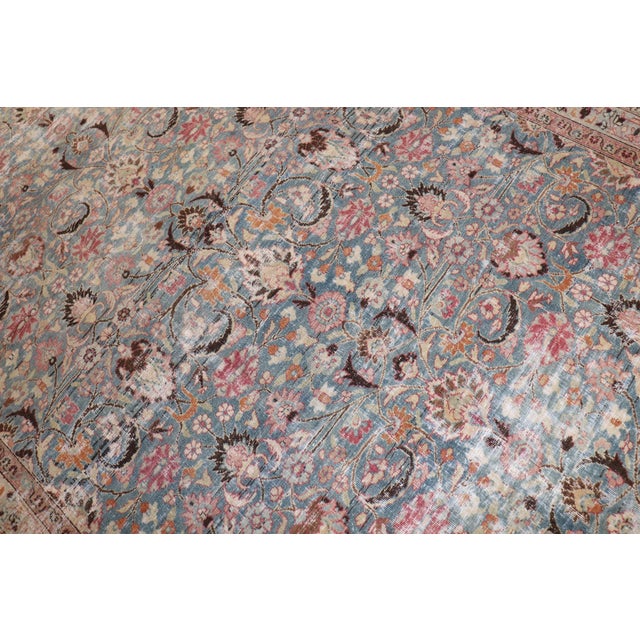 Textile Antique Zabihi Collection Worn Persian Meshed Rug For Sale - Image 7 of 12