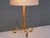 Brass and Bamboo Table Lamp with Silk Shade attributed to J. T. Kalmar, Austria, 1950s For Sale - Image 9 of 10