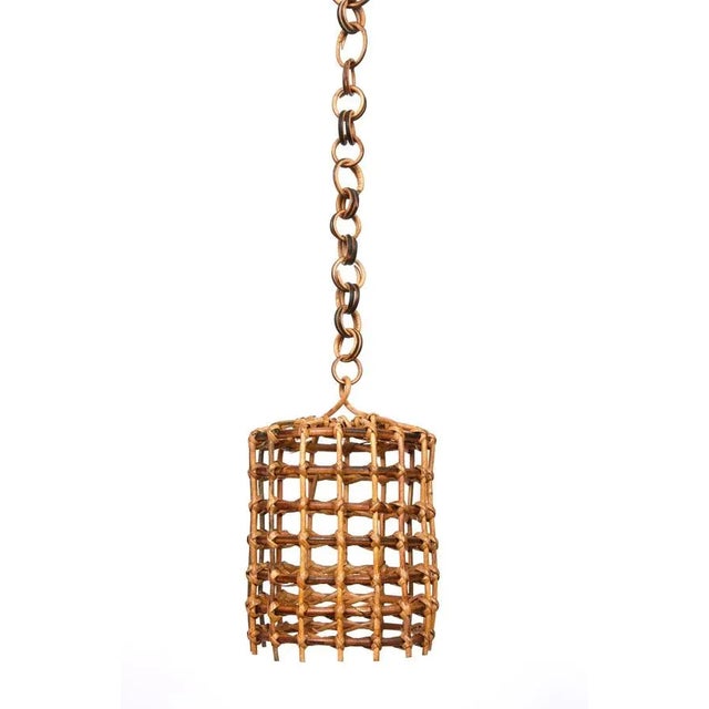 Mid-Century Italian French Riviera Bambo & Rattan Light, 1960s For Sale - Image 9 of 17