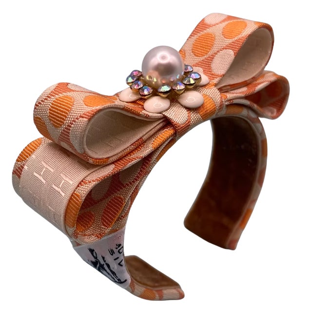 Hermès Hermes Dot Vintage Silk Necktie Cuff Bracelet For Sale - Image 4 of 6