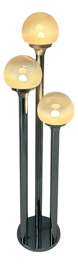 Italian Chrome and Murano Glass Floor Lamp from Mazzega, 1970s