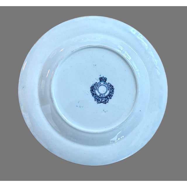 Blue and White Vintage & Antique Wall Plate Collection — Set of 9, Currier & Ives, Coalport Indian Tree, Burleigh Burslem For Sale - Image 11 of 14