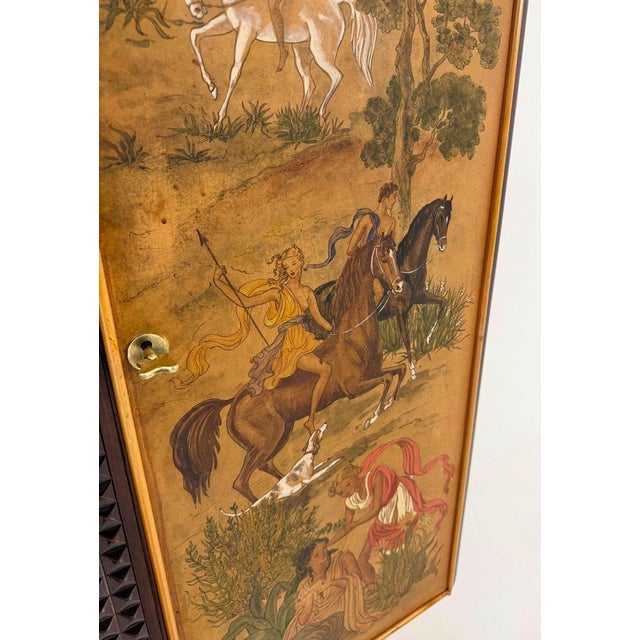 Italian Bar Cabinet with Painted Panels, 1940s For Sale - Image 15 of 18
