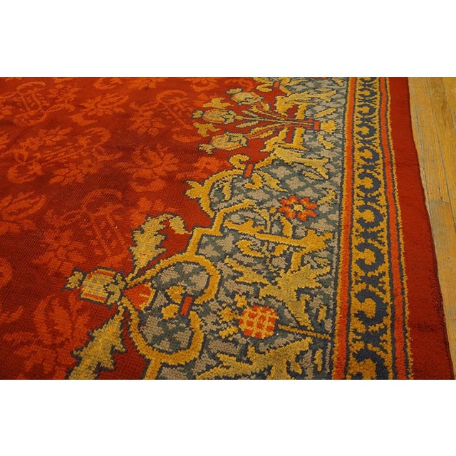 A Brilliant Orange-Red and Victorian Edwardian Styles Antique English Axminster Rug For Sale - Image 4 of 5