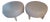 Pair of Custom Round Dove Grey Leather Ottomans For Sale