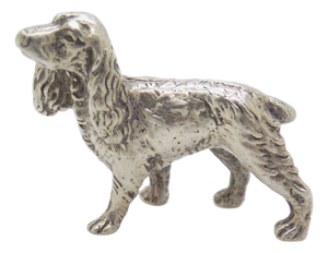 Vintage Italian Handmade Genuine Silver Cocker Spaniel Dog Figurine, 1960s