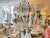 1950s Shabby Chic White and Gold Washed Chandelier For Sale - Image 4 of 12