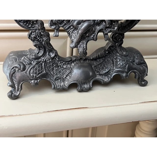 1940s Dresser Top Cheval Mirror, Pewter Chairish